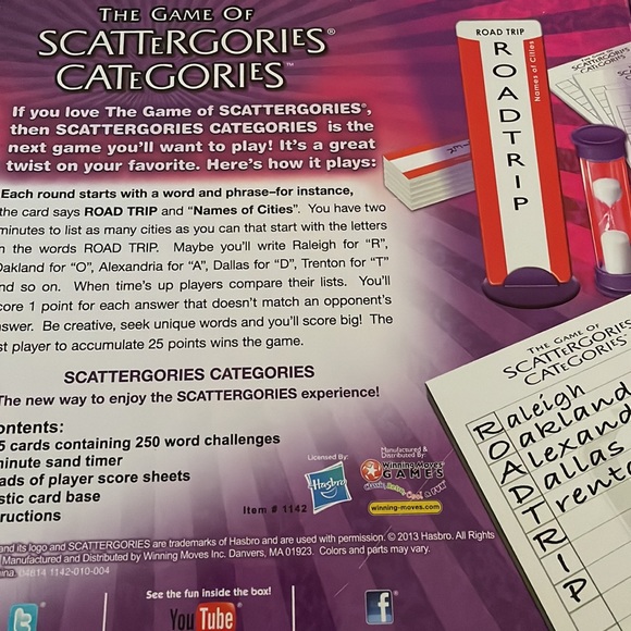 The Game of Scattergories Categories - Picture 2 of 2